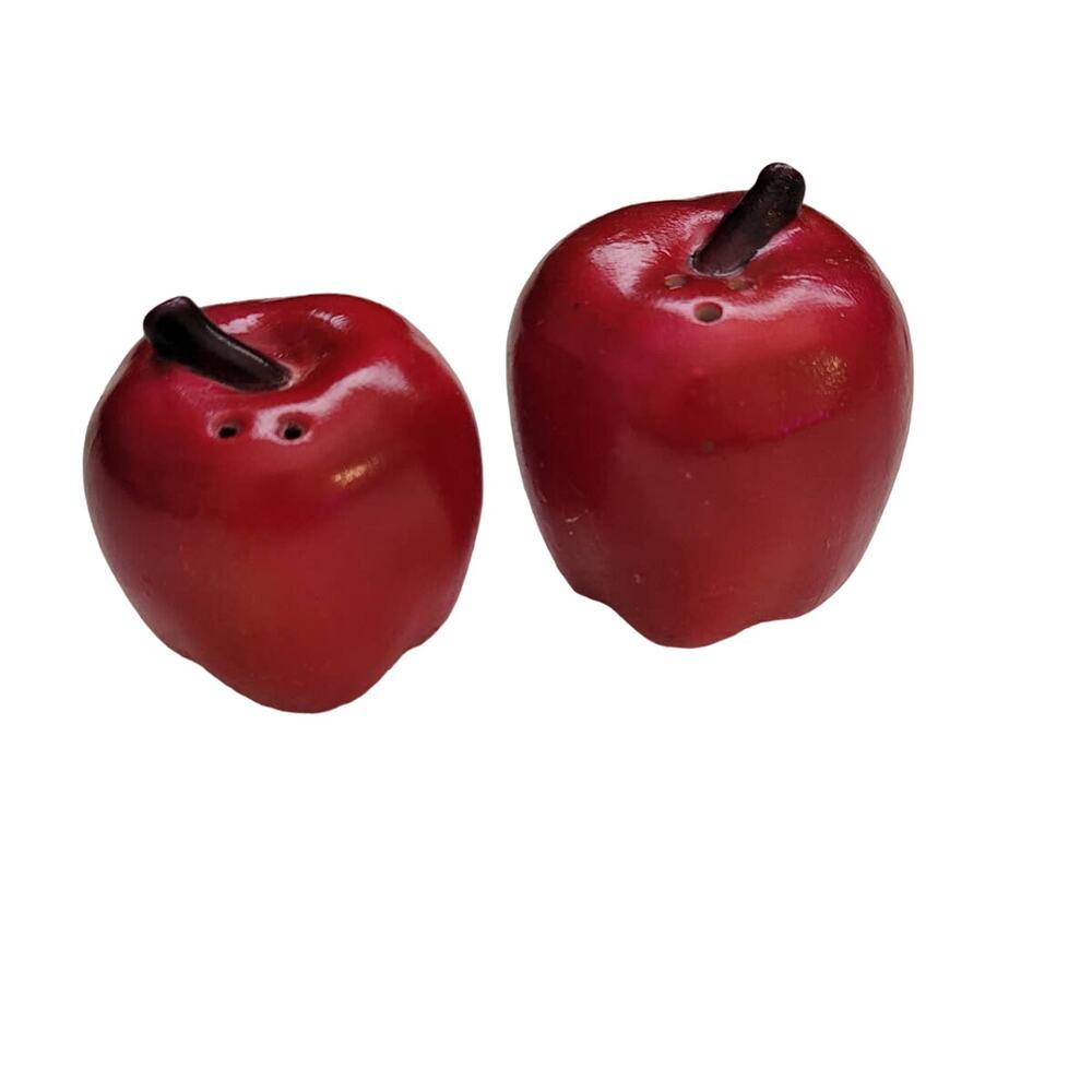 Vintage Red Apple Salt and Pepper Condiments Ceramic Shakers